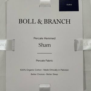 Boll and Branch Euro Shams - Percale Hemmed white